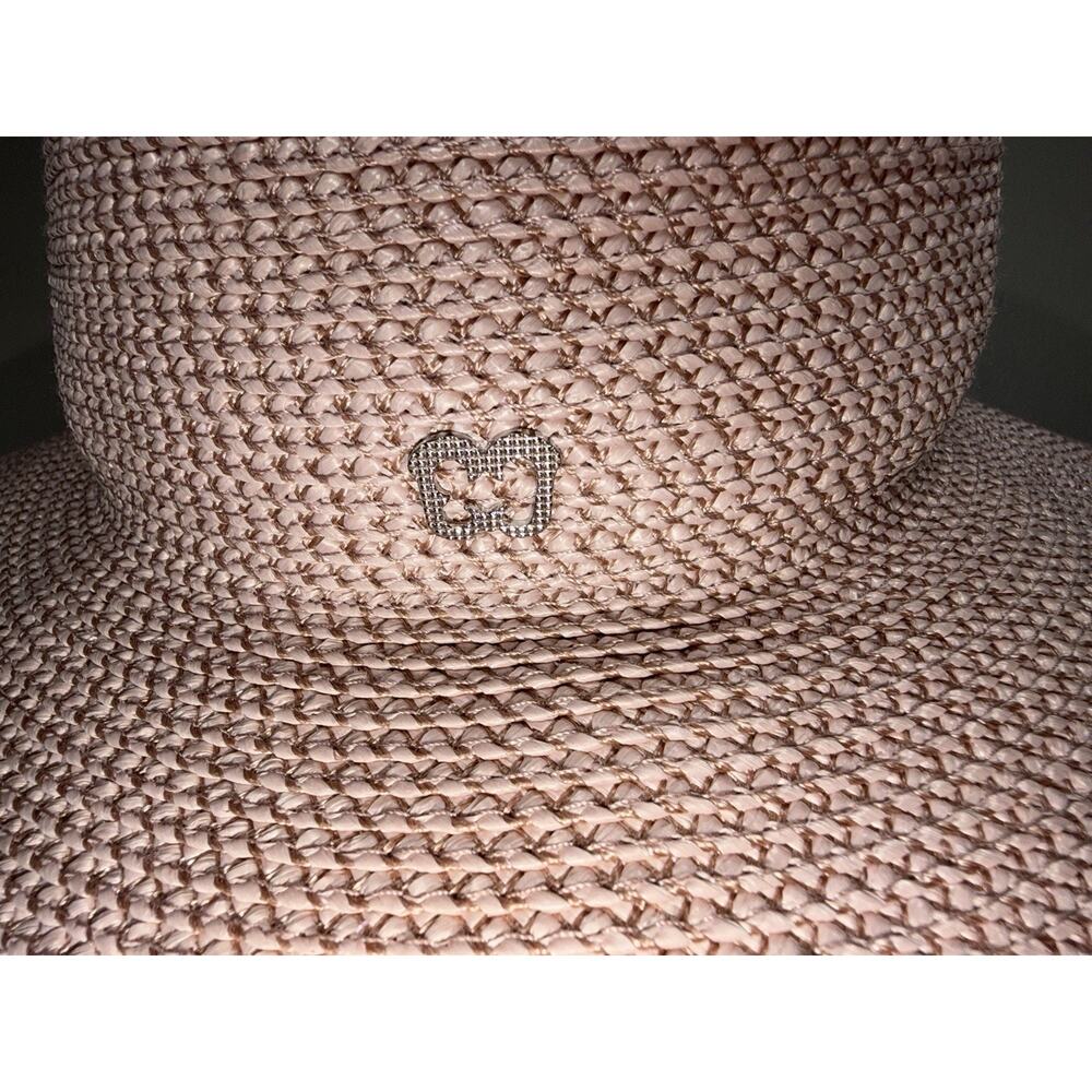 Eric Javits Women's Hampton Straw Packable Sun Hat Blush Pink UPF 50+ - Picture 6 of 11